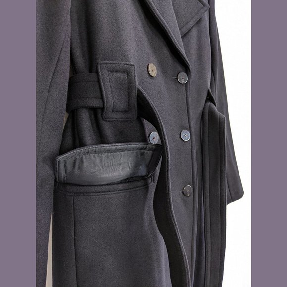 Theory Size S Womens Modus Superlight Wool Blend Long Peacoat in Black - Picture 8 of 16